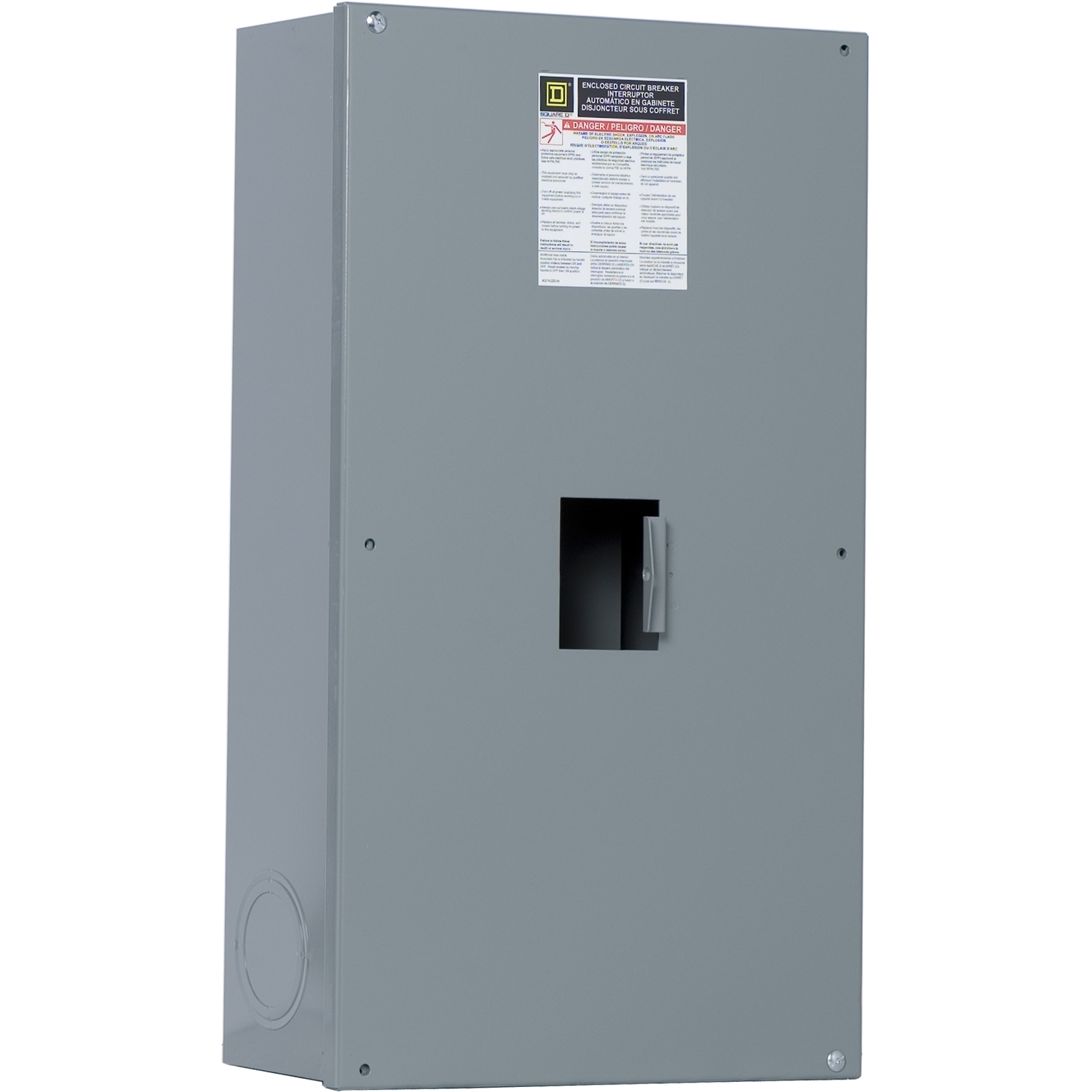 Circuit breaker enclosure, LA, 125A to 400A, 3 pole, NEMA 1, surface mount