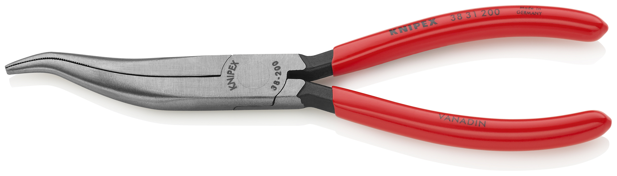 Long Nose Pliers without Cutter-S Shape, 8 in., Plastic Coating