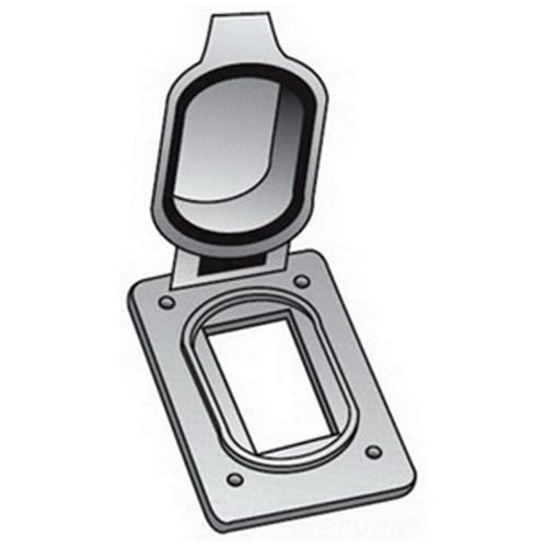 OZ-Gedney Type FS-1 Cast Device Box Cover With Lid, Aluminum, Finish: Aluminum Enamel, Number Of Outlet: (1) Ground Fault Receptacle, Device Box, Screw Mounting, No, Third Party Certification: UL File Number E-18095, CSA 009795, Applicabl