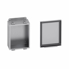 Eaton B-Line series JIC panel enclosure, 14" height, 6" length, 12" width, NEMA 4X, Screw cover, 4XALC enclosure, Wall mount, Small single door, External mounting feet, Aluminum, Seamless poured in-place gasket