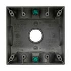 Eaton Crouse-Hinds series weatherproof outlet box, 37.0 cu in, Gray, 2-5/8" deep, Die cast aluminum, Two-gang, (7) 1/2" outlet holes