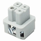 Female screw terminal insert. For use with A series, 3 or 4 contacts with ground