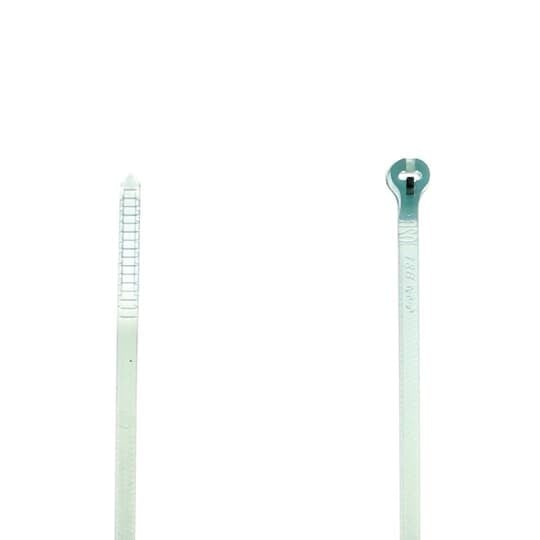 High Performance Cable Tie, Aquamarine Fluoropolymer ETFE for Temperatures up to 150 Degrees Celsius (302 F), Length of 91mm (3.6 Inches), Width of 2.5mm (0.1 Inch), Thickness of 1mm (0.04 Inch), Tensile Strength Rating of 80 Newtons (18 Pounds), 100 Pack