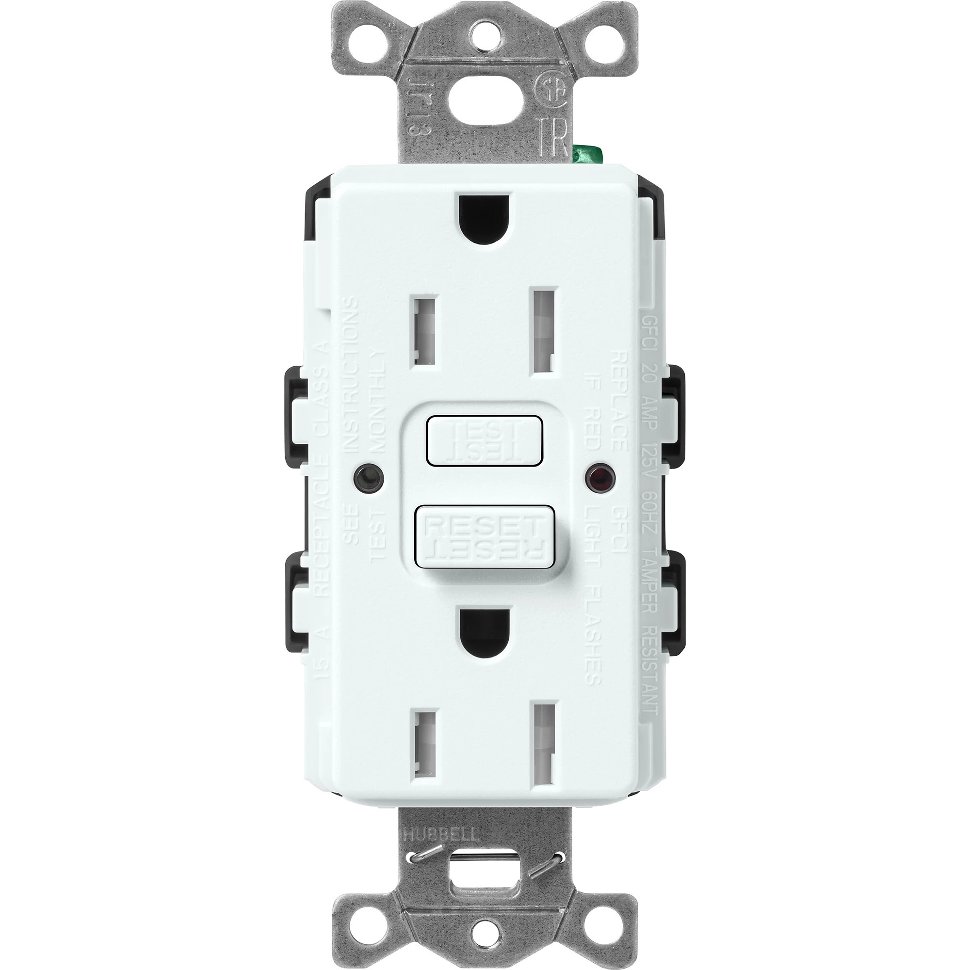 Lutron Claro Tamper-Resistant GFCI Duplex Receptacle, 15-Amp, Glacier White