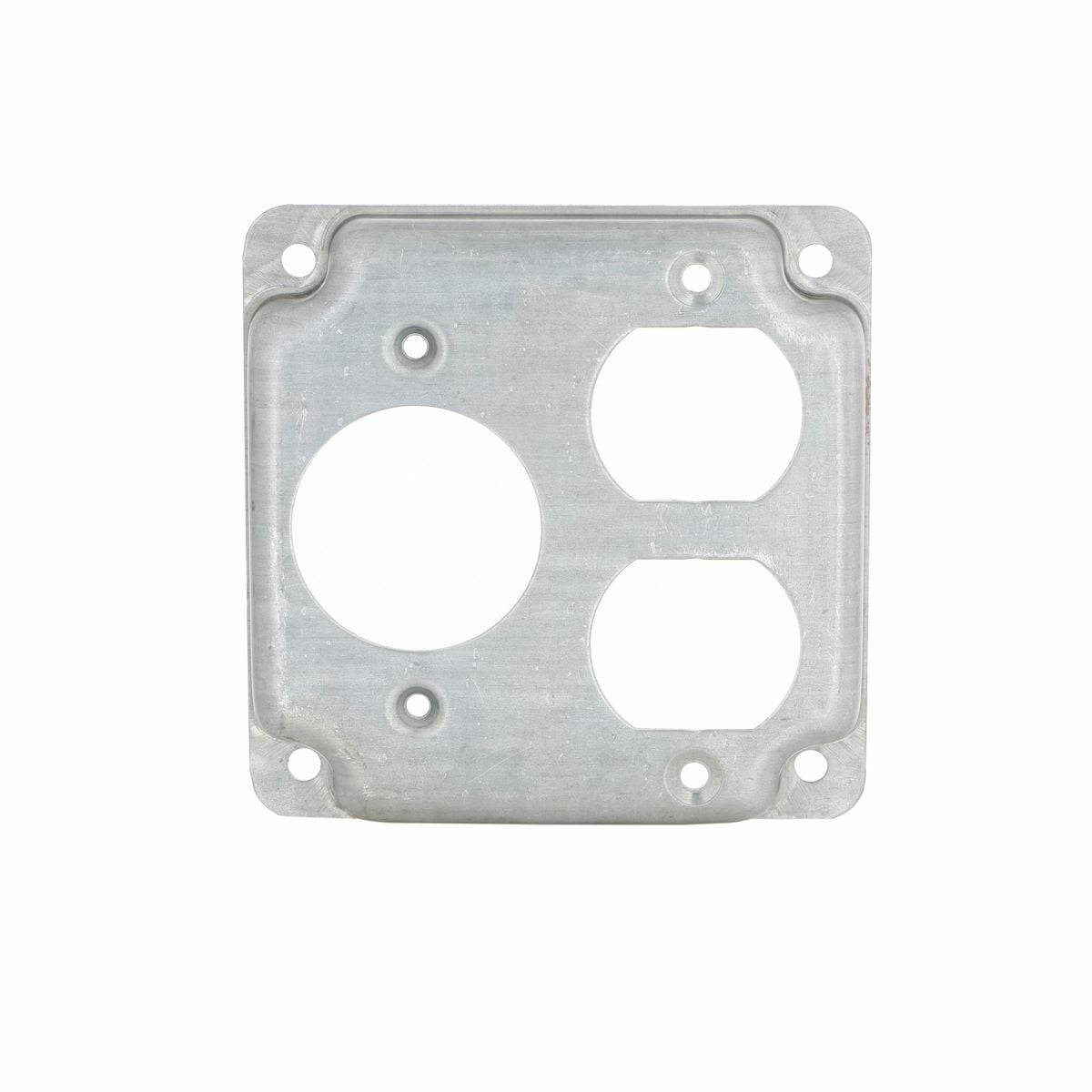 4 In. Square Exposed Work Covers - Raised 1/2 In., 1 Duplex and 1 20ATWIST LOCK 1.620 In. Dia.