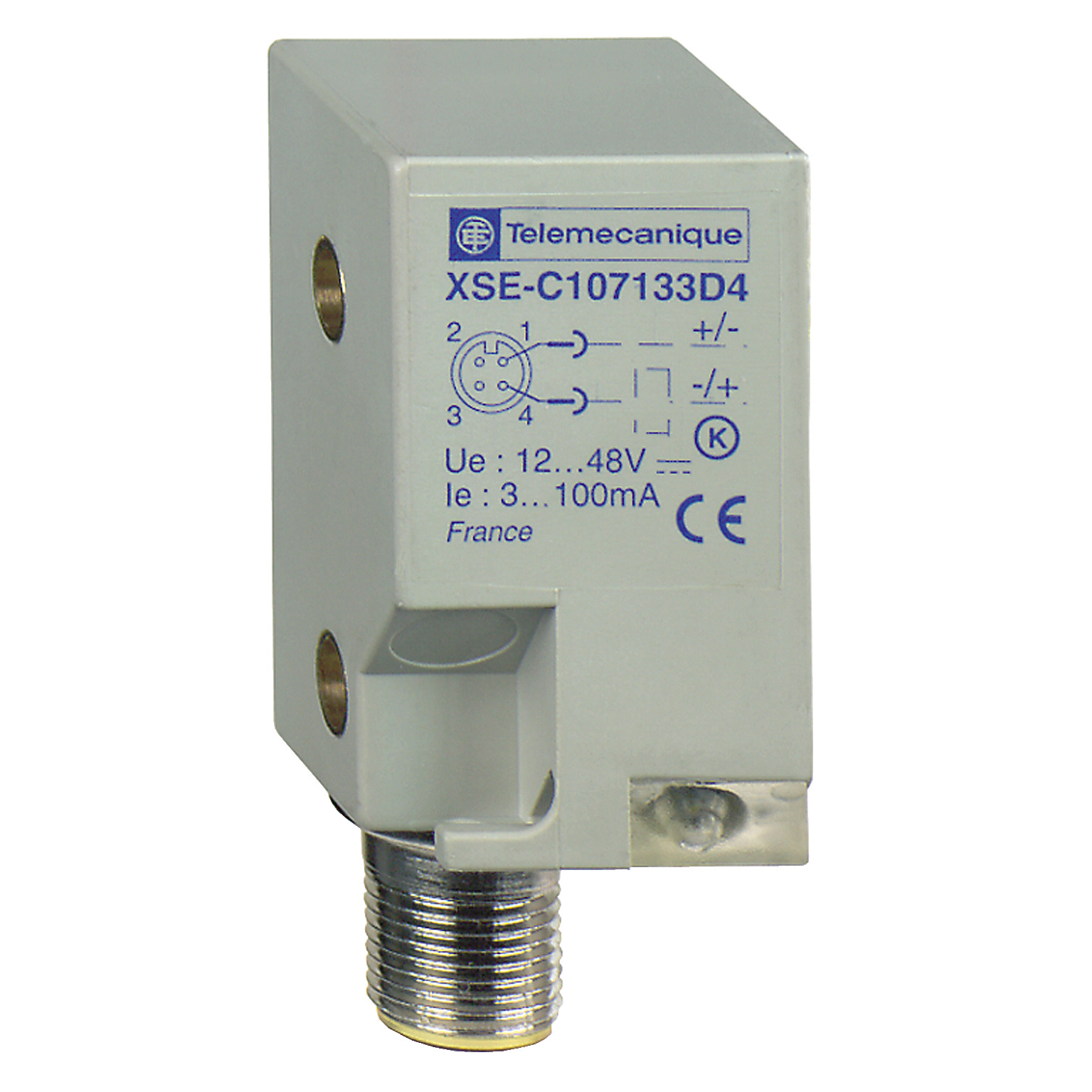 XSEC107133D4 OsiSense XSE Series Fixed Form Proximity Sensor, Inductive, Discrete Output, 1NO Contact, 12 to 48 VDC