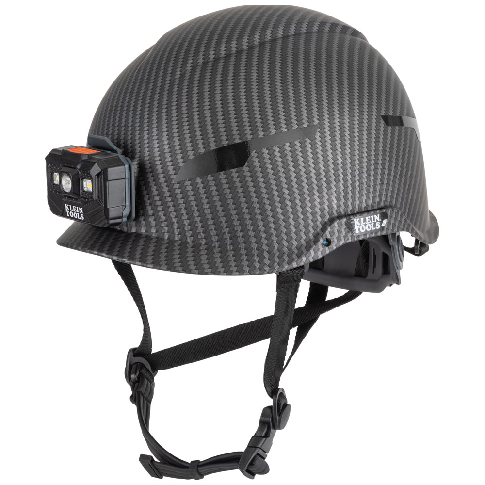 Safety Helmet, Premium KARBN Pattern, Non-Vented, Class E, Headlamp