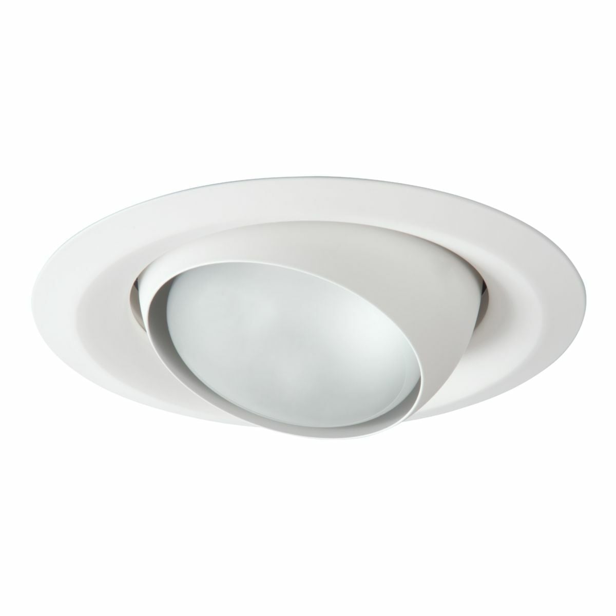 6" White Adjustable Eyeball & Self-Flange Ring 35-degree max. tilt