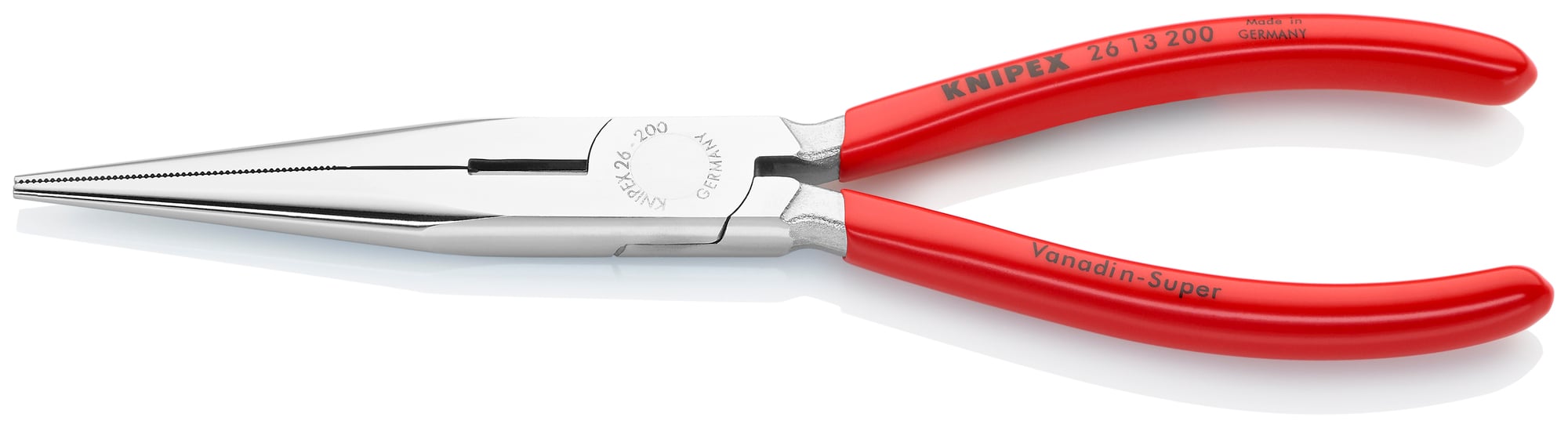Long Nose Pliers with Cutter, 8 in., Plastic Coating, Chrome Plated