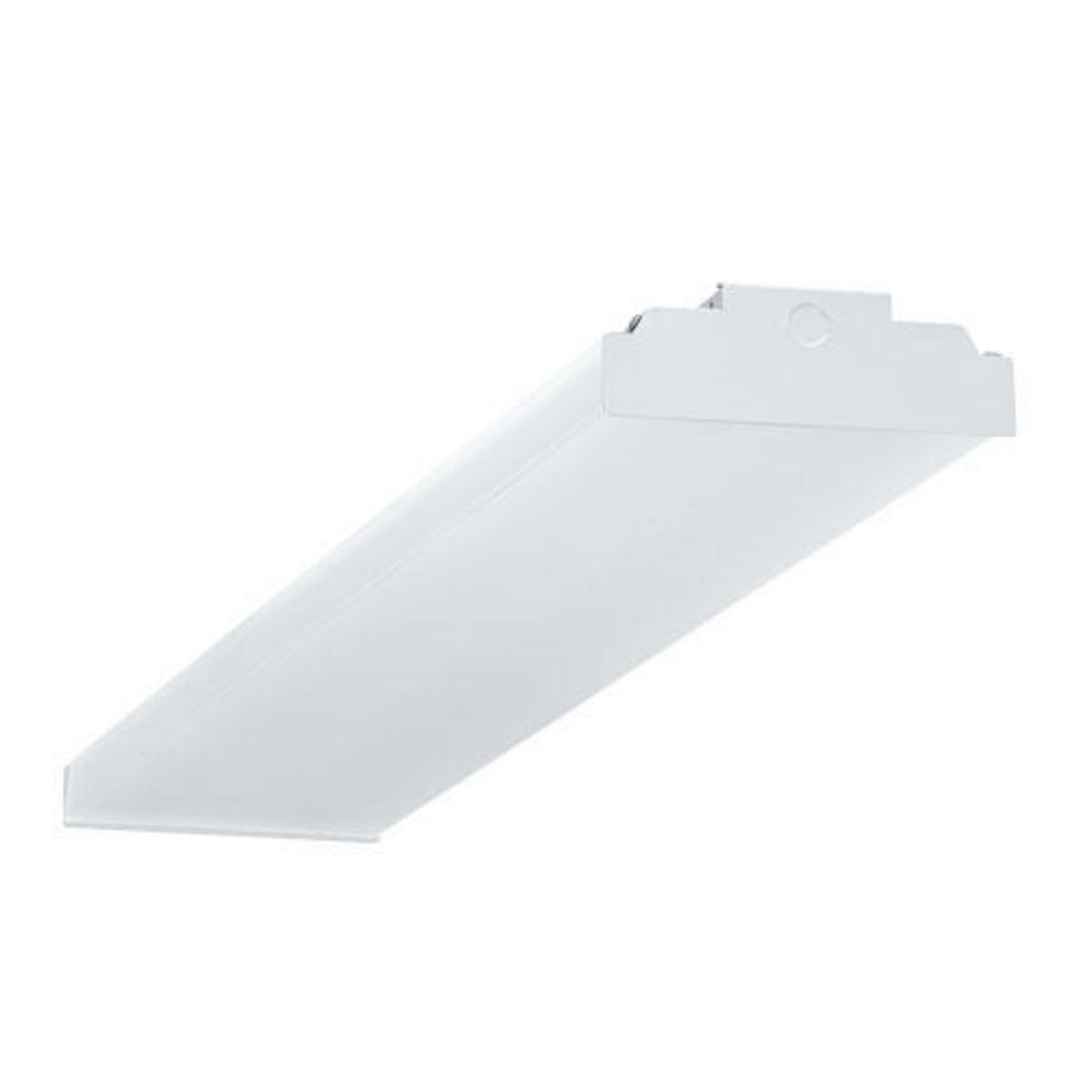 CWP LED wrap luminaire, 4 ft, Lens Type: frosted acrylic lens, Light Output: 4584 lm, Color Temperature: 4000 K, 80+ CRI, Driver type: 0-10V dimming driver, Voltage Rating: 120-277 V.