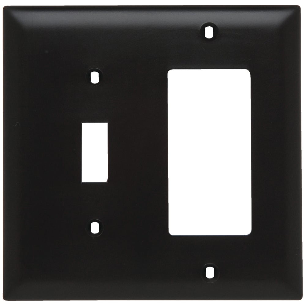 Trademaster Plate 2gang 1toggle 1 Decorator Brown