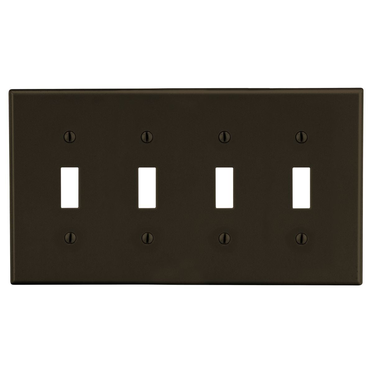 Wallplate, Mid-Size 4-Gang, 4) Toggle, Brown