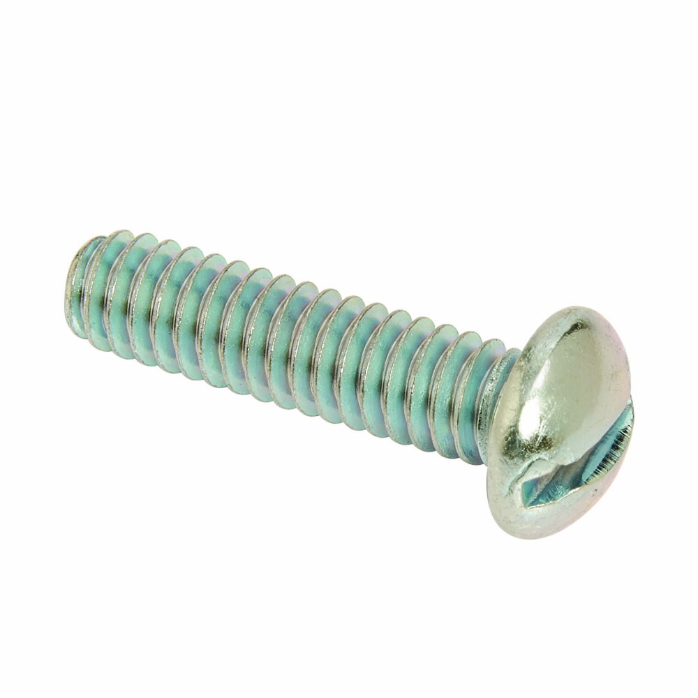 Eaton B-Line series slotted round head machine screw, 1" H x 0.25" D, Steel, Electro-plated