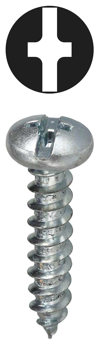 10PS Assorted Combination Sheet Metal Screw Kit, Steel, Pan Head, Phillips/Slotted Drive, 210 Pieces