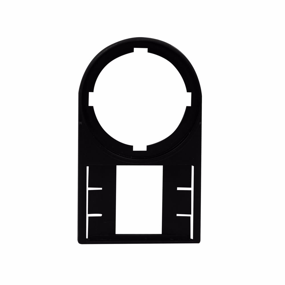 M22 Modular Pushbutton Legend Plate Holder without Legend Plate Insert, 22.5 mm, Button: Black, IP66, NEMA 4X, 13