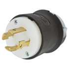 Twist-Lock Edge Plug with Spring Termination, 30A, 3P 250V, L15-30P, Black and White Nylon
