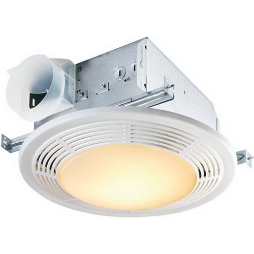 NuTone 100 CFM Ventilation Fan with Incandescent Lighting, White Polymeric Grille, 5.0 Sones