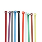 High Performance Cable Tie, Multiple Color Pack (Nylon 6.6) for Temperatures up to 85 Degrees Celsius (185 F) for Indoor Applications, Length of 183mm (7.2 Inches), Width of 4.8mm (0.19 Inch), Tensile Strength Rating of 222 Newtons (50 Pounds), 100 Pack of 10 (Each) Standard Colors