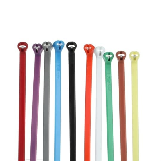 High Performance Cable Tie, Multiple Color Pack (Nylon 6.6) for Temperatures up to 85 Degrees Celsius (185 F) for Indoor Applications, Length of 183mm (7.2 Inches), Width of 4.8mm (0.19 Inch), Tensile Strength Rating of 222 Newtons (50 Pounds), 100 Pack of 10 (Each) Standard Colors
