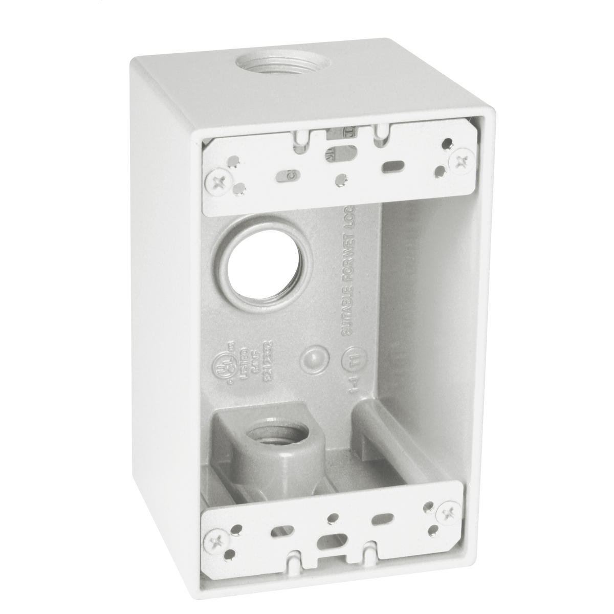 1-Gang 3-Hole 1/2 in. Deep Outlet Box - White