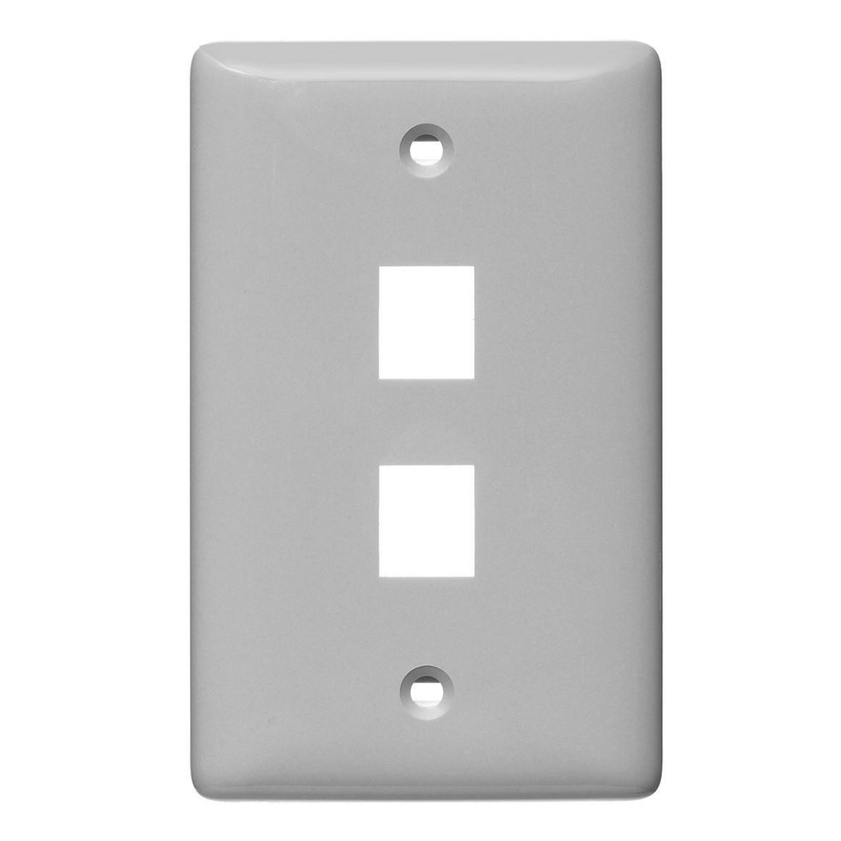 Plate, Wall, Label-Less, 1-Gang, 2- Port, Gray