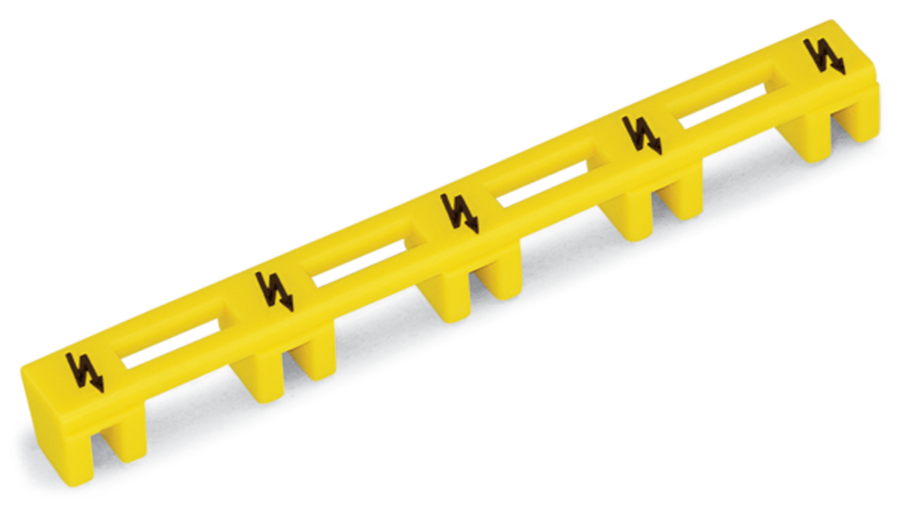Protective warning marker; for 5 terminal blocks; with high-voltage symbol, black; yellow