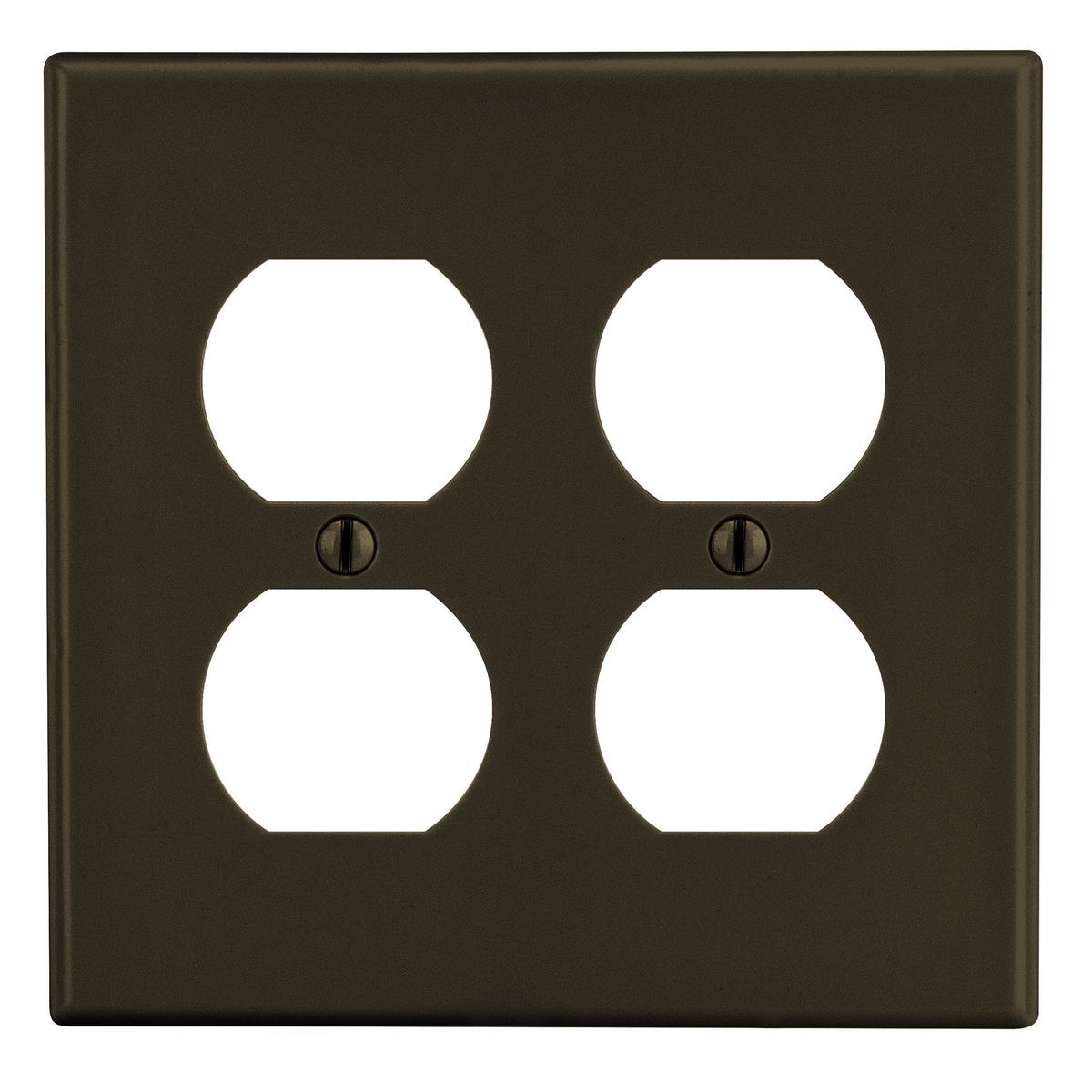 Wallplate, Mid-Size 2-Gang, 2) Duplex, Brown