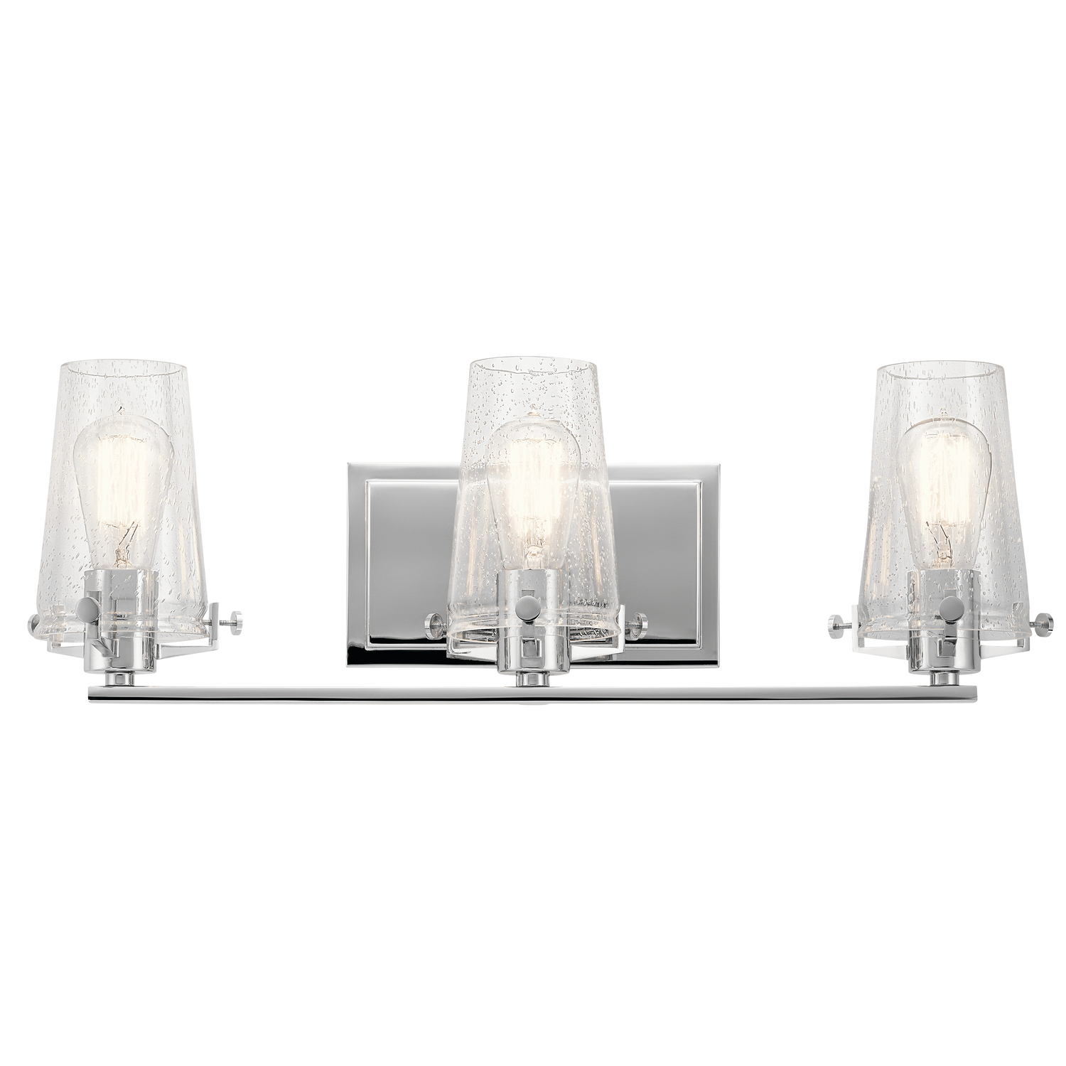 This Alton 3 light bath light in Chrome combines industrial-era detailing and soft modern style. While itfts in;nuts & boltin; hardware accents create a look that works in both traditional or modern baths.