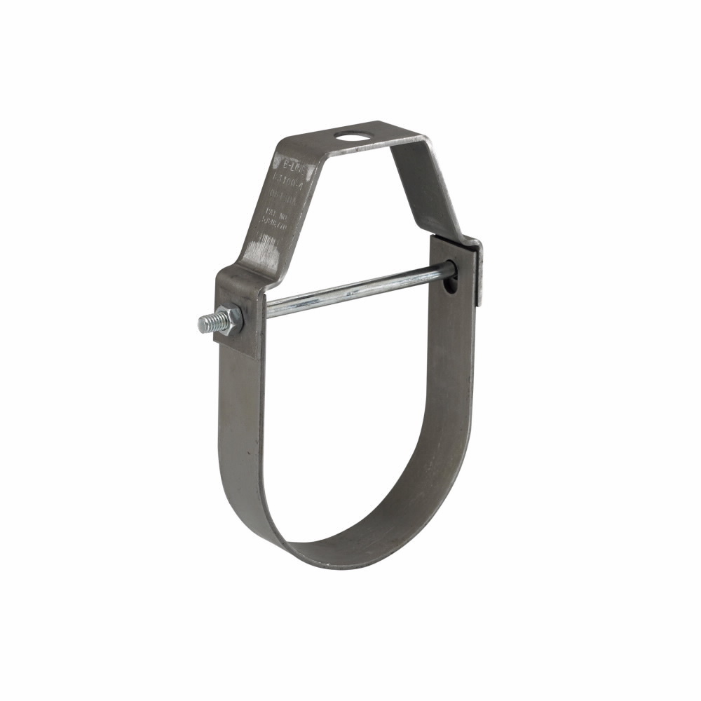 Eaton B-Line series Slide-Rite clevis hanger, 1.25" H x 8.8510" L x 7.3750" W, Steel, Yellow zinc chromate, 5" max pipe size