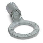 Non-Insulated Large Brazed Seam Ring Terminal, Length 1.13 Inches, Width .48 Inches, Bolt Hole 1/4 Inch, Wire Range #6 AWG, Copper, Tin Plated, 20 Pack