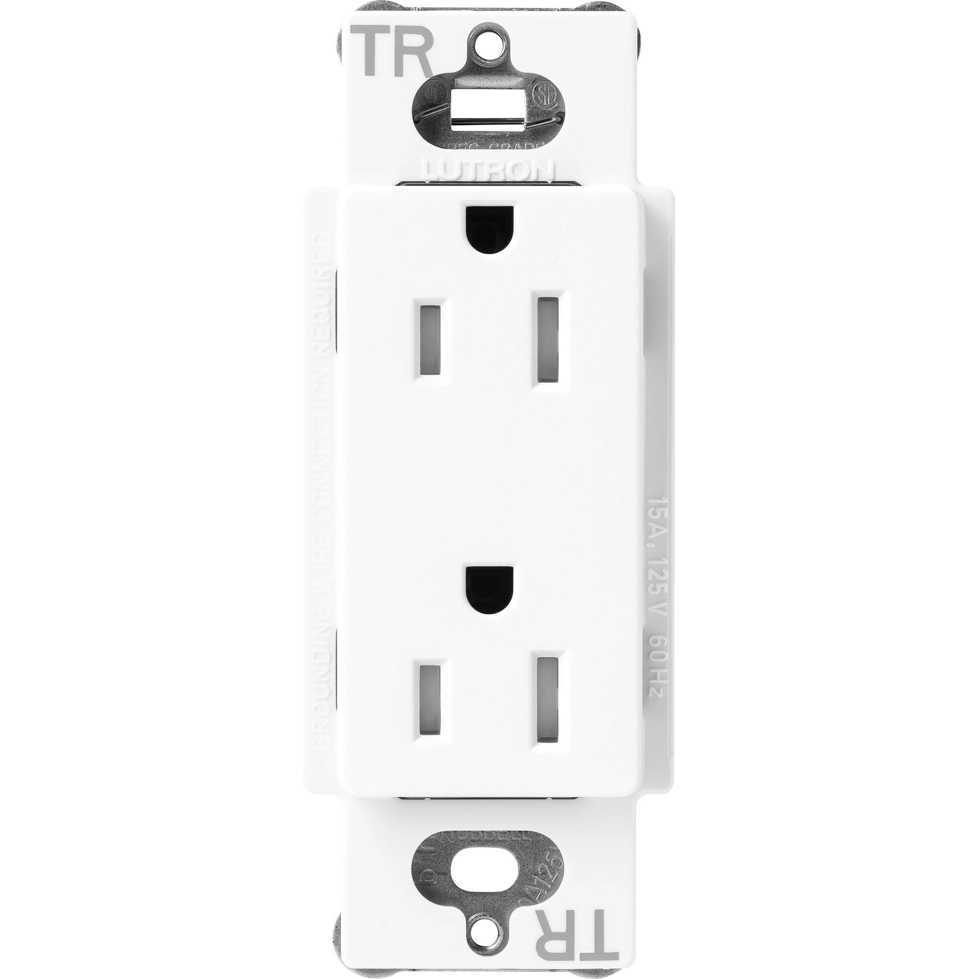 Lutron Claro Tamper-Resistant Duplex Receptacle, 15 Amp, Brilliant White