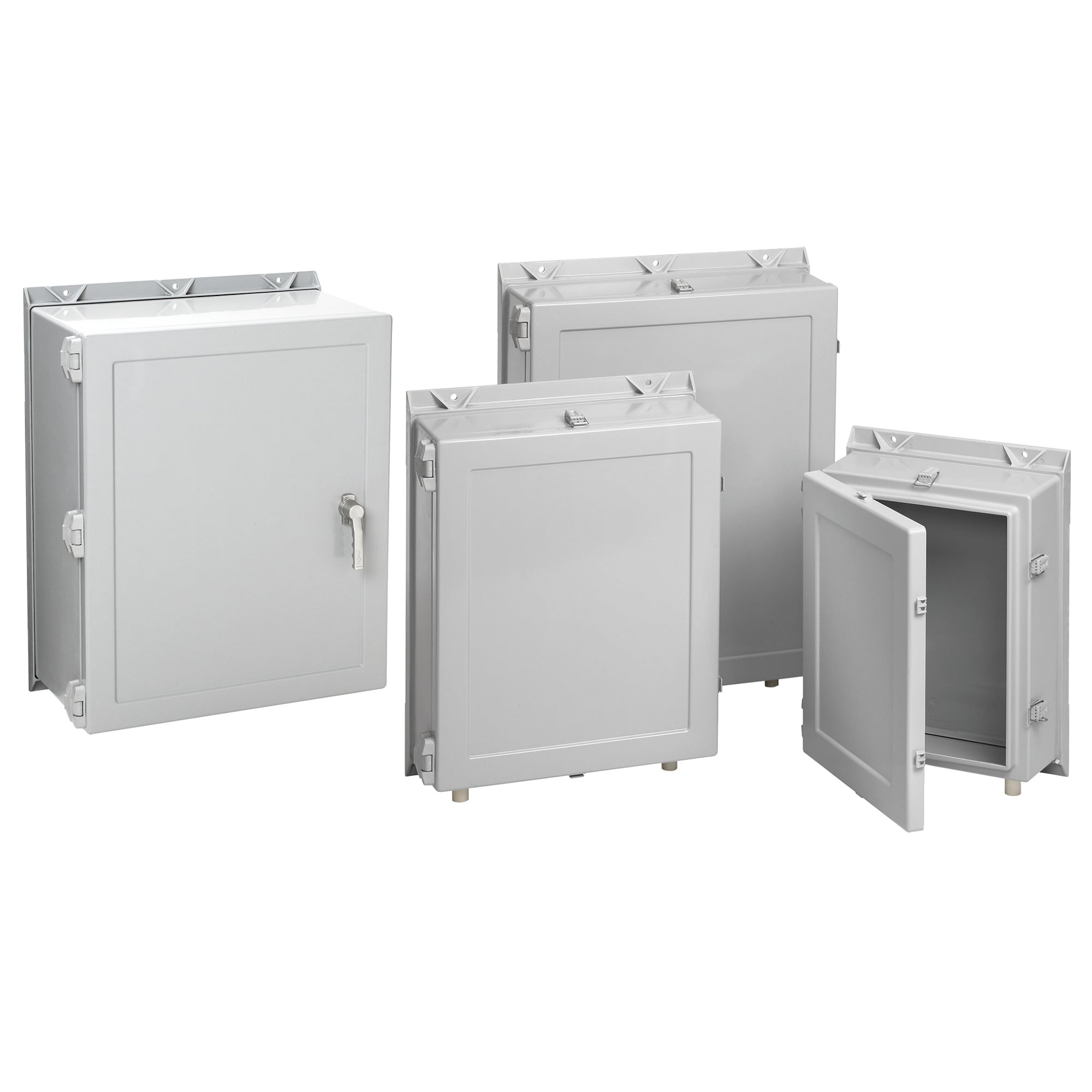 Hinge Cover Enclosure 3-Point Type 4X, 30.25x24.25x12.00, Gray, Fiberglass