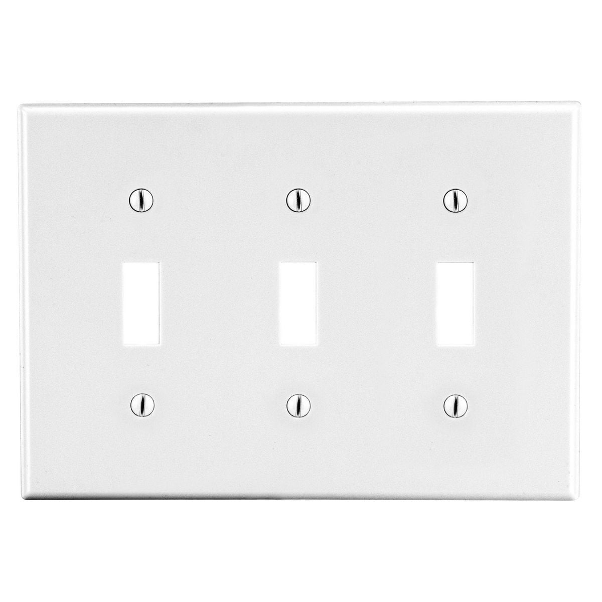 Wallplate, 3-Gang, 3) Toggle Gang, White