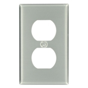 1-Gang Duplex Device Receptacle Wallplate, Standard Size, Device Mount, Aluminum