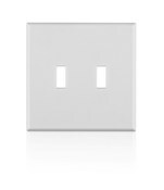 Cheetah 2-Gang Midsize Toggle Switch Wallplate, Ivory
