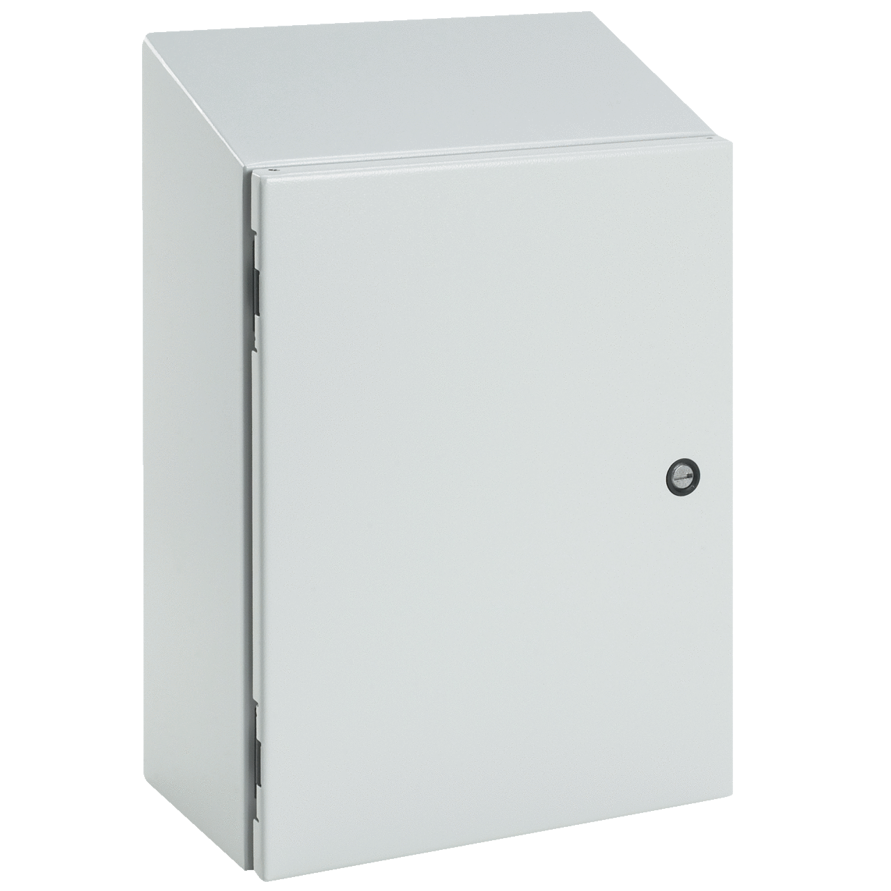 Concept Sloped-Top Enclosure Type 4, 24.00x24.00x8.00, Light Gray, Mild Steel