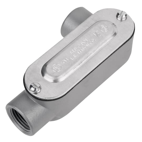 1-1/2 inch Threaded D-Pak Die Cast Aluminum Conduit Body-Right Side Opening, Cover & Gasket. For use with Rigid/IMC Conduit.