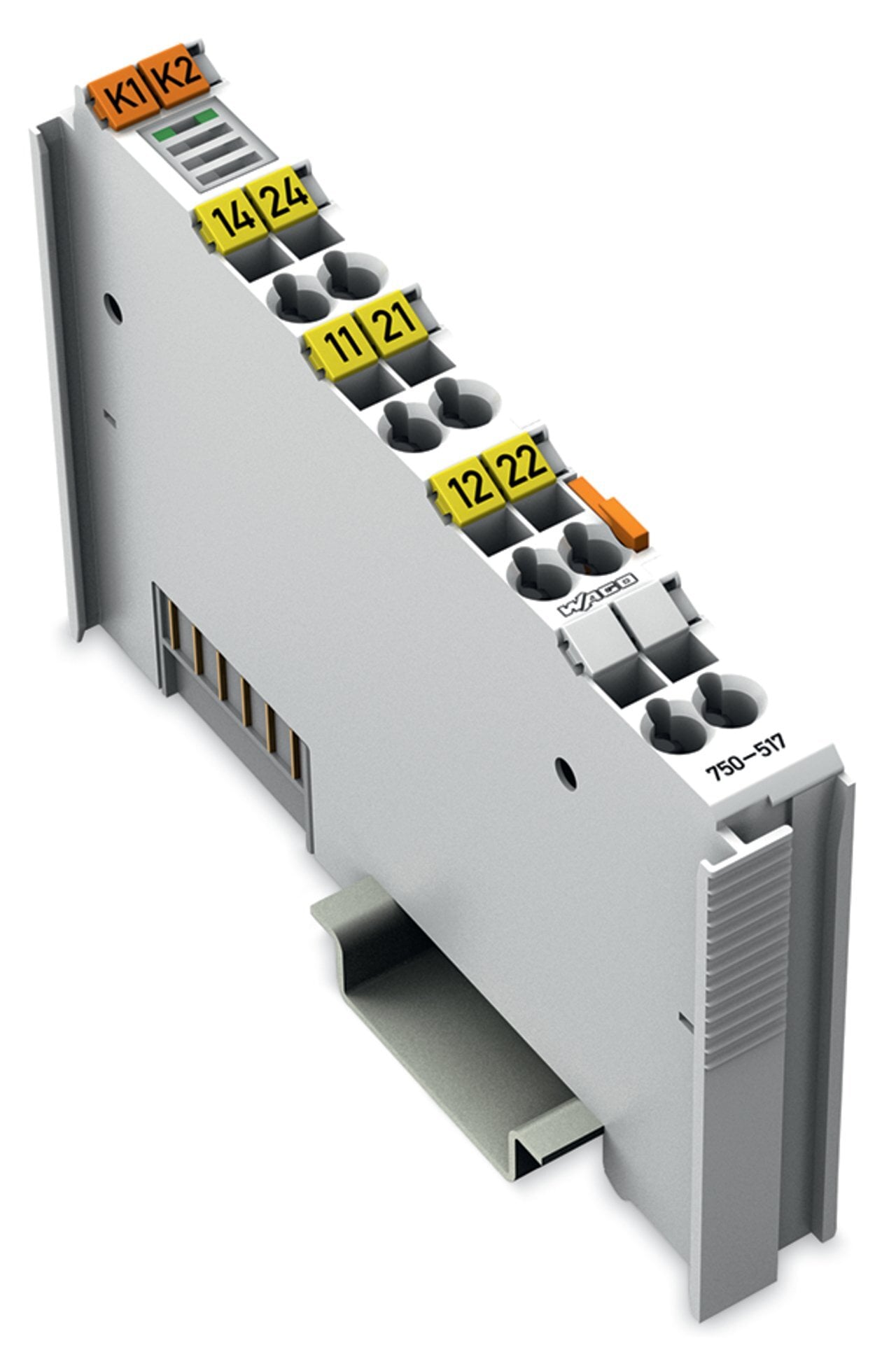 2-channel relay output; AC 250 V; 1 A; Potential-free; 2 changeover contacts
