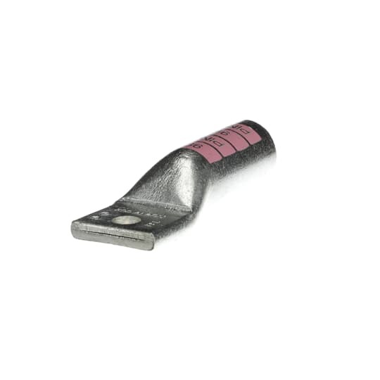 Aluminum One-Hole Lug, Long Barrel, Blind End, Max 35kV, 500 kcmil Wire, 1/2 Inch Bolt Size, Tin Plated, Die Code 99H, Die Color Code Pink