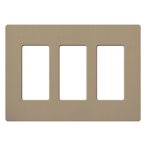 Claro Wallplate, Satin Finish, Three-gang in mocha stone