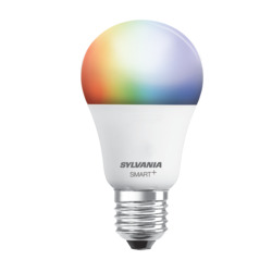 OBS73693 SYLVANIA SMART+ LED A19 Lamp, 10W, 80CRI, 800lm, Dimmable Full Color, Adjustable White range 2700 6500K, 20,000 Hour Life