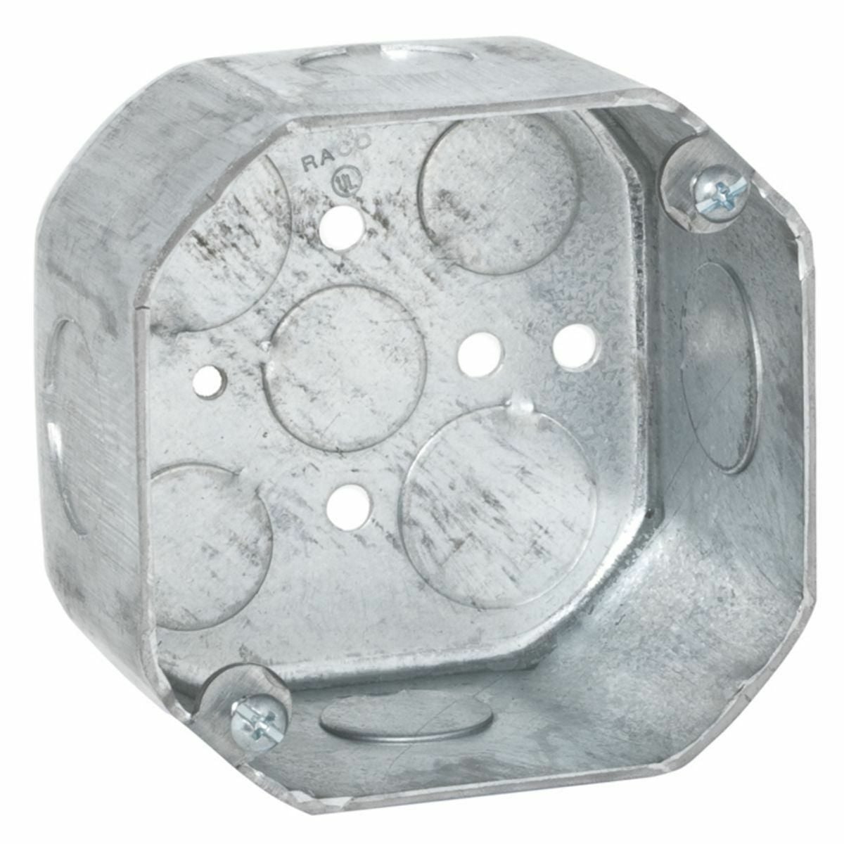 4 OCTAGON BOX 2-1/8 DEEP (5) 1/2 IN (4) 3/4 IN KO