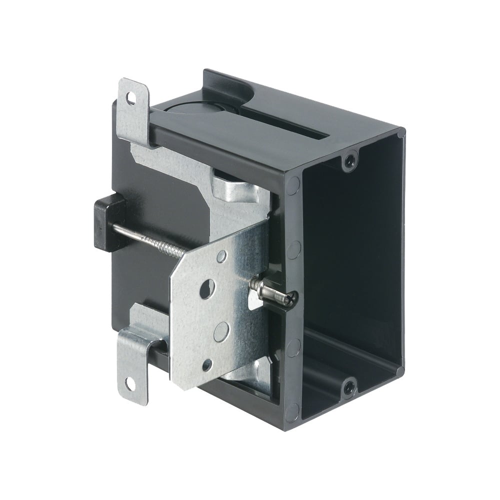 Non-Metallic box for new construction. Adjustable for wall thicknesses from 1/4" to 1-1/2". Single Gang, Vertical, 21.0 cu. in.