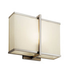 The Rigel LED light wall sconce is a meeting place for natural and modern influences. It features a polished Satin Nickel finish with a Natural Linen Fabric Shade and Matte White Acrylic Diffuser.