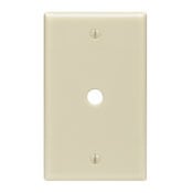1-Gang .406 Inch Hole Device Telephone/Cable Wallplate, Standard Size, Thermoset, Box Mount, Ivory