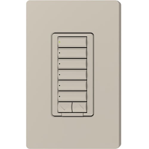 Lutron RadioRA 2 seeTouch LED+ Hybrid Keypad, 6 Button with Raise/Lower- Taupe