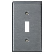 1-Gang Toggle Device Switch Wallplate, Standard Size, 302 Stainless Steel, Device Mount, Stainless Steel, Brushed Finish