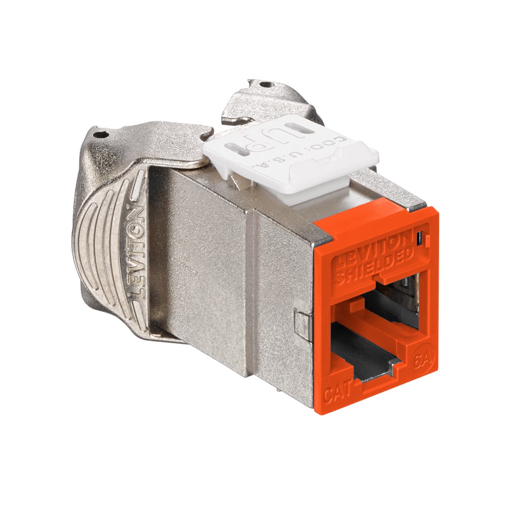 Atlas-X1 Cat 6A Shielded QuickPort Connector, Component-Rated, Orange