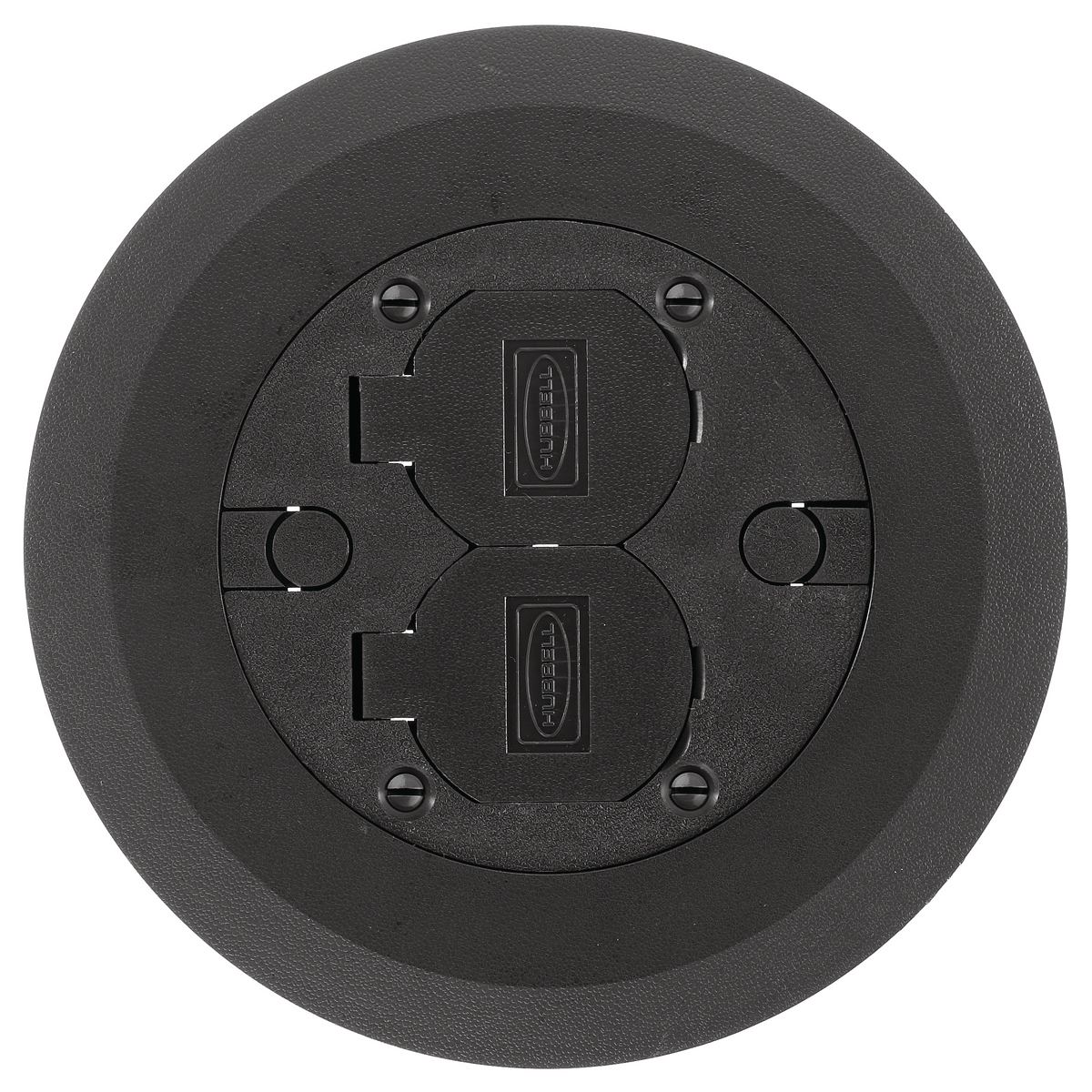 Concrete Floorboxes, Flush, Round PVC Box Series, Round Cover/Flange Assembly, Non-Metallic, Black