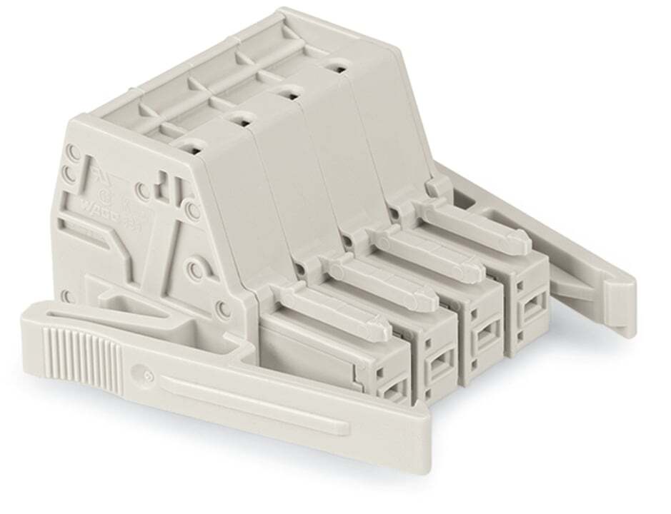 1-conductor female connector; Push-in CAGE CLAMP; 10 mm; Pin spacing 7.62 mm; 4-pole; 100% protected against mismating; Lateral locking  levers; 10,00 mm; light gray
